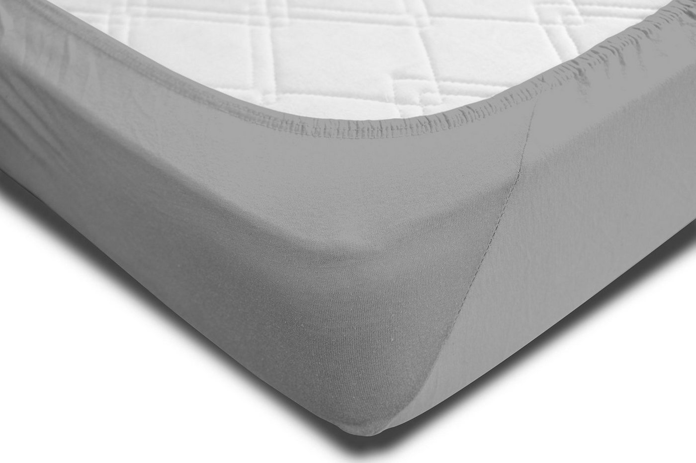 One Home Spannbettlaken, Jersey, Gummizug: rundum, (1 Stück), Baumwolle weich, Single Pack – Bild 2 von 4