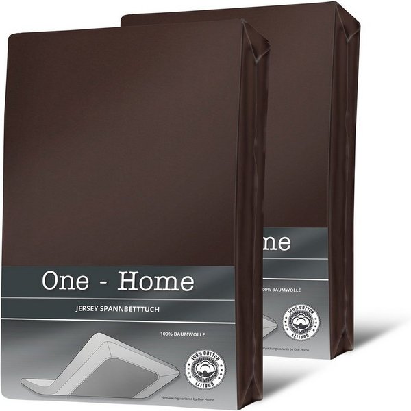 One Home Spannbettlaken Jersey, Jersey, Gummizug: rundum, (2 Stück), Double Pack mit Rundumgummizug, weich