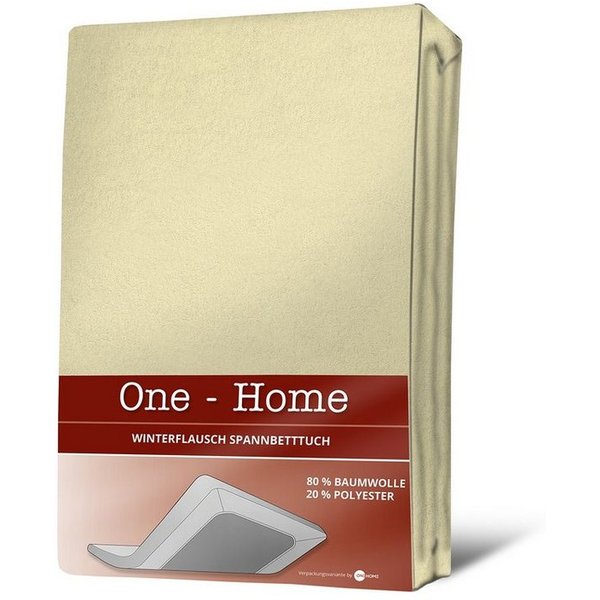 One Home Spannbettlaken Winter, Baumwolle, Gummizug: rundum, (1 Stück), kuschelig warm und flauschig