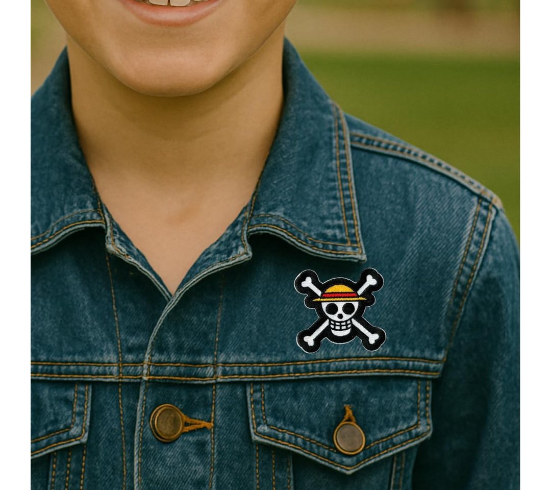 One Piece Aufnäher Bügelbild, Aufbügler, Applikationen, Patches, Flicken, zum aufbügeln, Polyester, Comercial Mercera One Piece Emblem - Größe: 6,1 x 6,1 cm – Bild 2 von 4