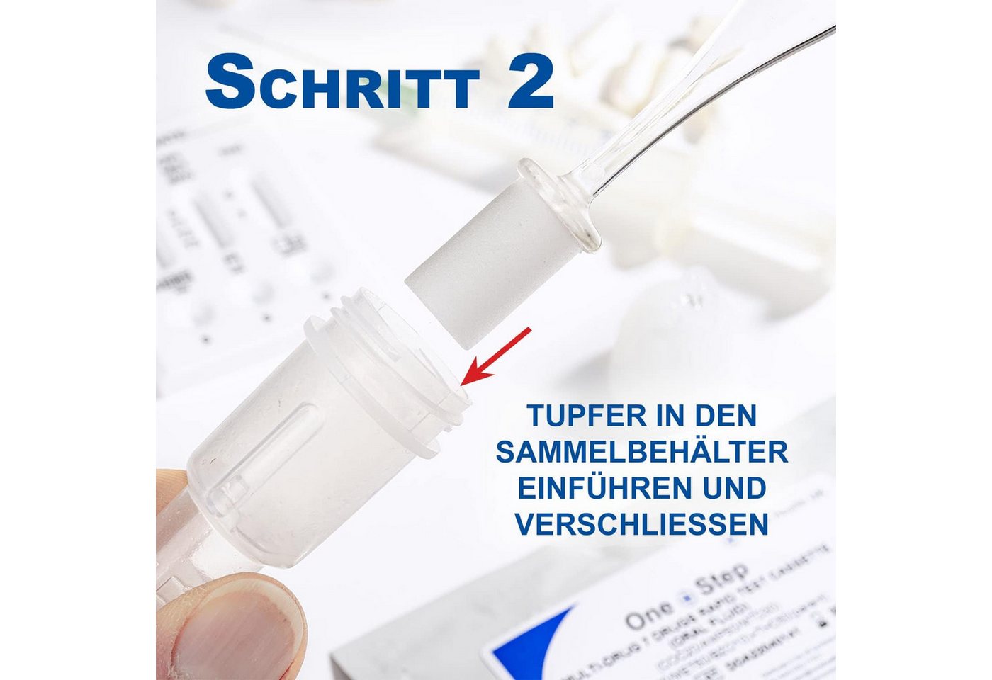 One+Step Drogen-Schnelltest Multi Speichel für 7 Drogenarten, 2-tlg. – Bild 3 von 5