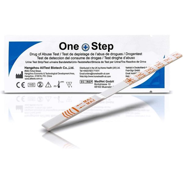 One+Step Drogen-Schnelltest THC - Urintest mit hoher Sensitivität, 10-tlg.