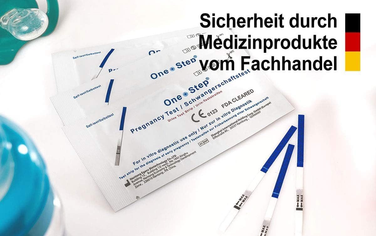 One+Step Schwangerschaftstest ultraempfindlicher Schwangerschaftstest Urintest – Frühtest 10 miu/ml, 5-tlg., Frühtest 10 miu/ml – Bild 3 von 5