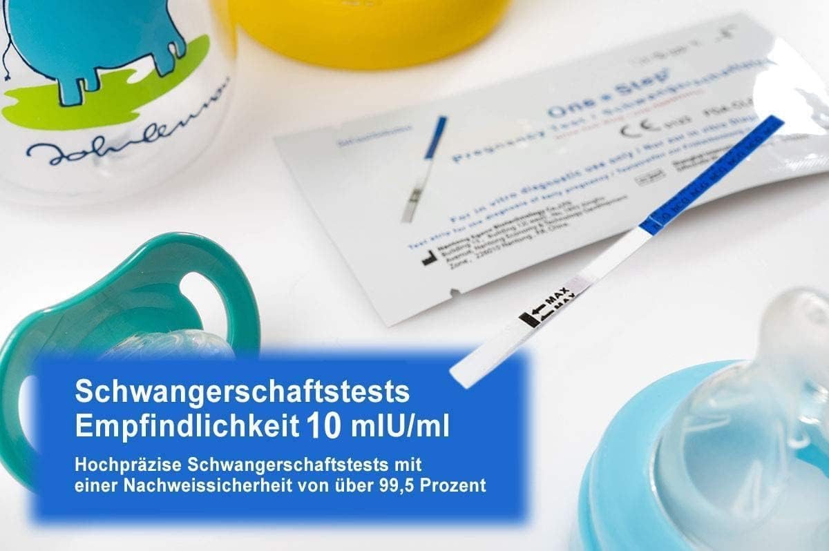 One+Step Schwangerschaftstest ultraempfindlicher Schwangerschaftstest Urintest – Frühtest 10 miu/ml, 5-tlg., Frühtest 10 miu/ml – Bild 5 von 5