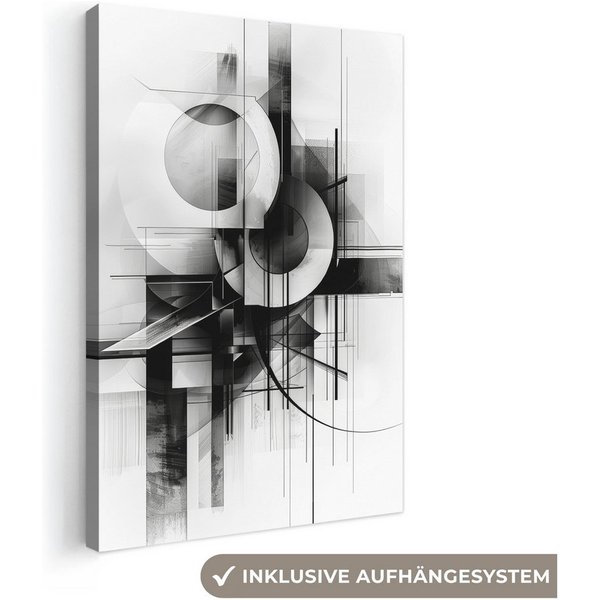 OneMillionCanvasses® Leinwandbild Abstrakt - Kunst - Modern - Schwarz und weiß, Fotodruck (1 St), Leinwand Canvas Wandbild, Wanddekoration 20x30 cm