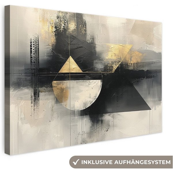 OneMillionCanvasses® Leinwandbild Abstrakt - Schwarz - Farbe - Modern, Fotodruck (1 St), Leinwand Canvas Wandbild, Wanddekoration 20x30 cm