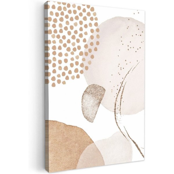 OneMillionCanvasses® Leinwandbild Aquarell - Pastell - Beige - Abstrakt - Modern, Fotodruck (1 St), Badezimmer Deko, Bilder WC, Toilette Wanddeko 20x30 cm