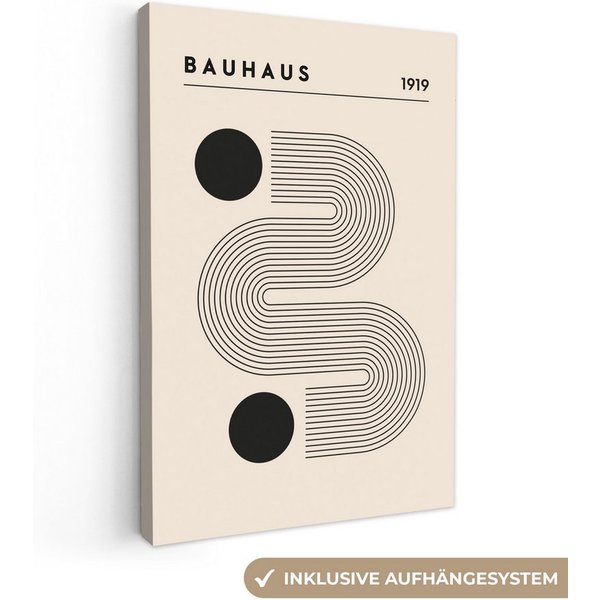 OneMillionCanvasses® Leinwandbild Bauhaus - Abstrakt - Kunst - Vintage - Kunst, Fotodruck (1 St), Leinwand Canvas Wandbild, Wanddekoration 20x30 cm