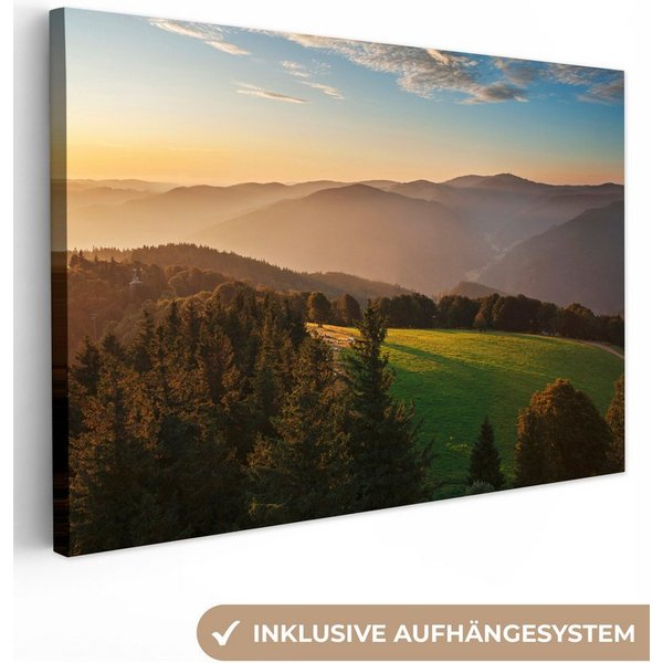 OneMillionCanvasses® Leinwandbild Blick über den dicht bewaldeten Schwarzwald in Deutschland, Fotodruck (1 St), Leinwand Bilder Klein, Wand Dekoration Aesthetic