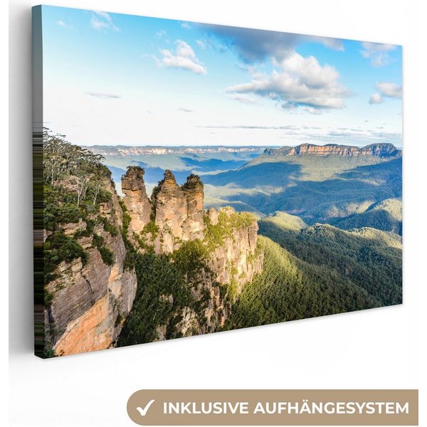 OneMillionCanvasses® Leinwandbild Blue Mountains National Park in Australien bei Tageslicht, Fotodruck (1 St), Leinwand Bilder Klein, Wand Dekoration Aesthetic 