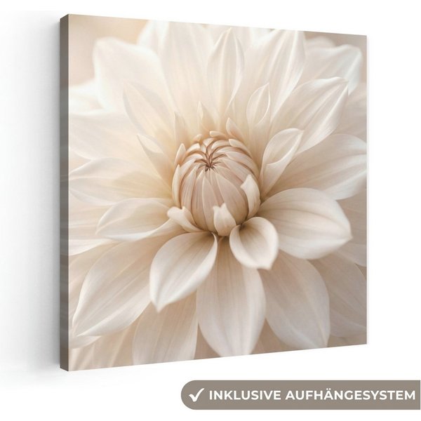 OneMillionCanvasses® Leinwandbild Blume - Dahlie - Weiß, Fotodruck (1 St), Leinwand Canvas Wandbild, Wanddekoration 20x30 cm