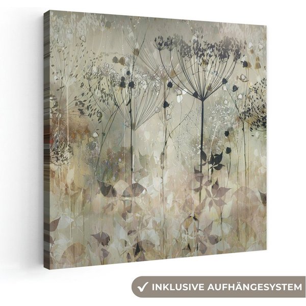 OneMillionCanvasses® Leinwandbild Blumen - Grau - Natur - Kunst, Fotodruck (1 St), Leinwand Canvas Wandbild, Wanddekoration 20x30 cm