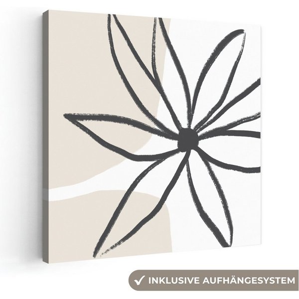 OneMillionCanvasses® Leinwandbild Blumen - Minimalismus - Pastell, Fotodruck (1 St), Leinwand Canvas Wandbild, Wanddekoration 20x30 cm