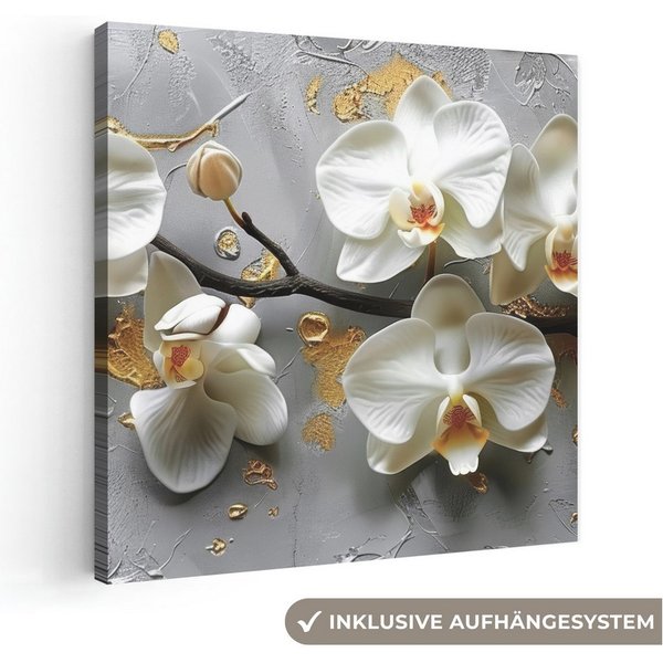 OneMillionCanvasses® Leinwandbild Blumen - Orchidee - Abstrakt - Modern, Fotodruck (1 St), Leinwand Canvas Wandbild, Wanddekoration 20x30 cm