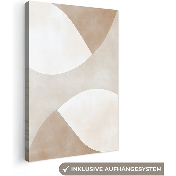 OneMillionCanvasses® Leinwandbild Braun - Japandi - Abstrakt, Fotodruck (1 St), Leinwand Canvas Wandbild, Wanddekoration 20x30 cm