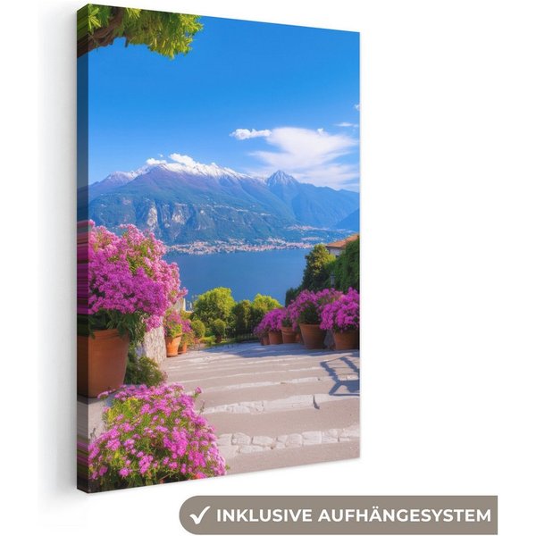 OneMillionCanvasses® Leinwandbild Comer See - Italien - Landschaft, Fotodruck (1 St), Leinwand Canvas Wandbild, Wanddekoration 20x30 cm