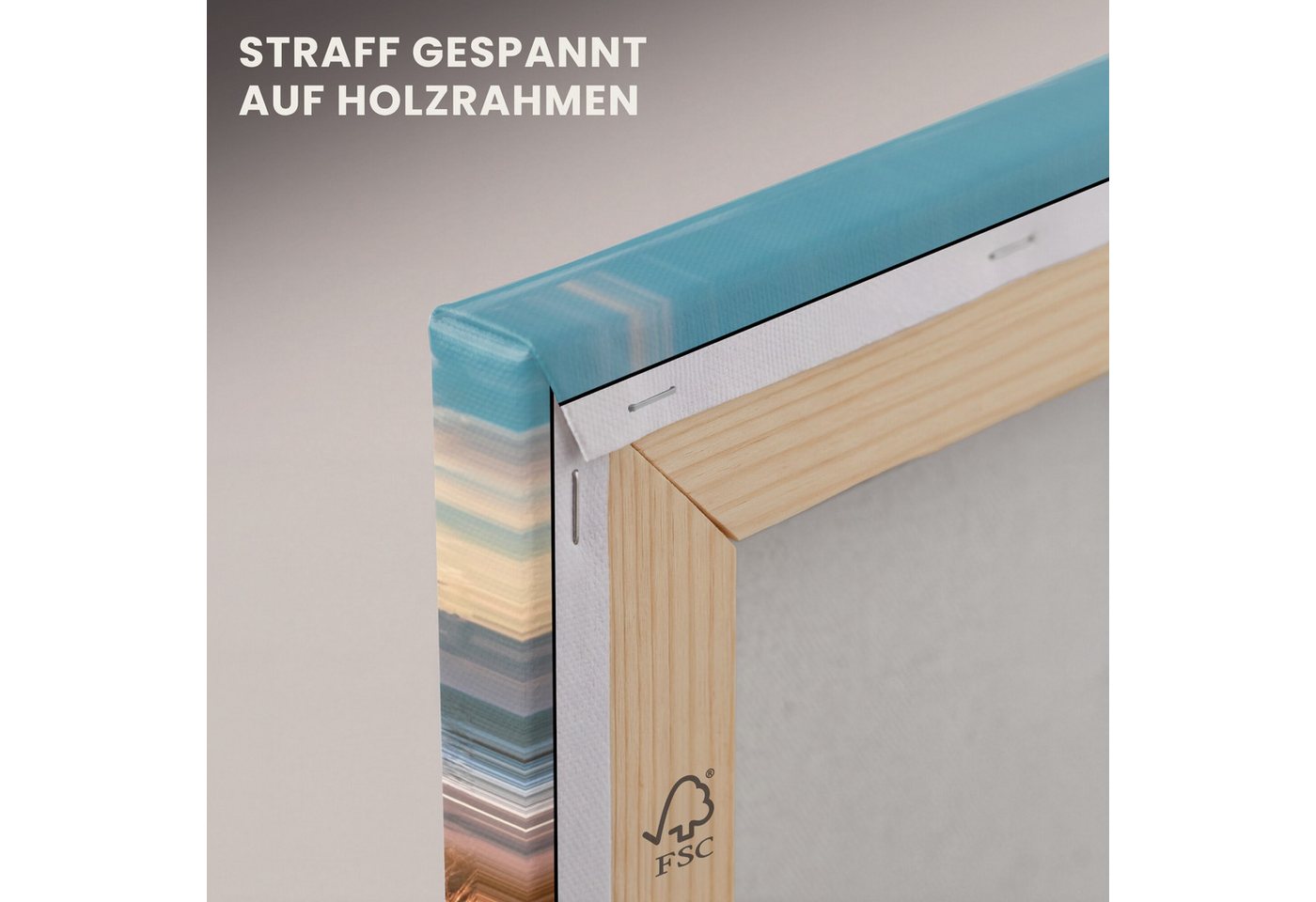 OneMillionCanvasses® Leinwandbild Düne - Pflanzen - Sonnenuntergang - Strand - Meer, Fotodruck (1 St), Leinwand Bilder Klein, Wand Dekoration Aesthetic 30x20 cm – Bild 5 von 5