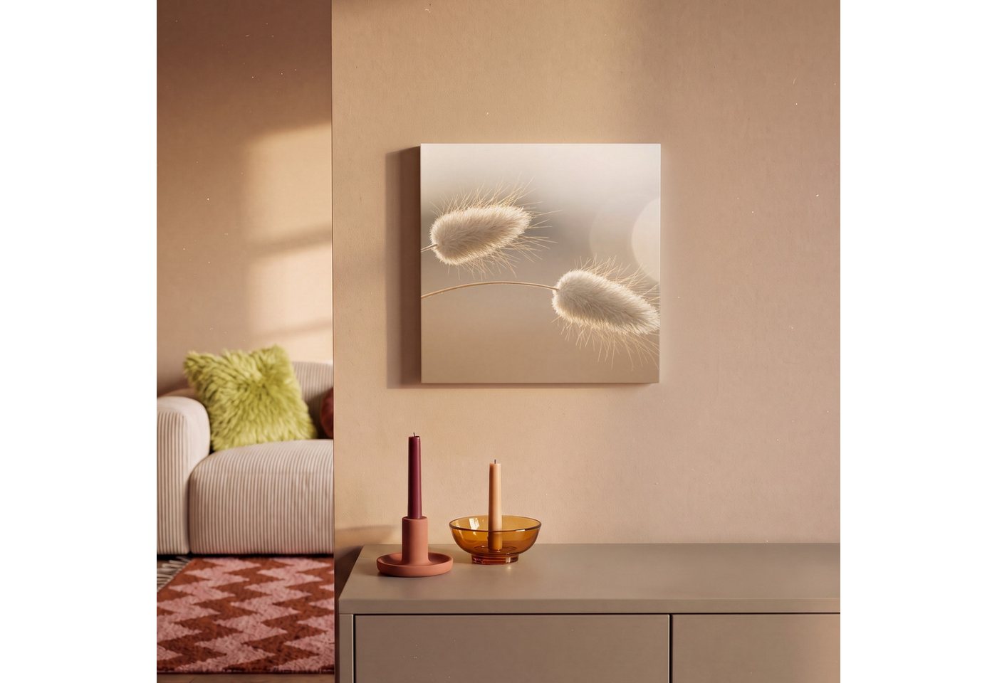 OneMillionCanvasses® Leinwandbild Dunstschwanzgras - Grannenhaare - Sonnenlicht, Fotodruck (1 St), Leinwand Canvas Wandbild, Wanddekoration 20x30 cm – Bild 2 von 5