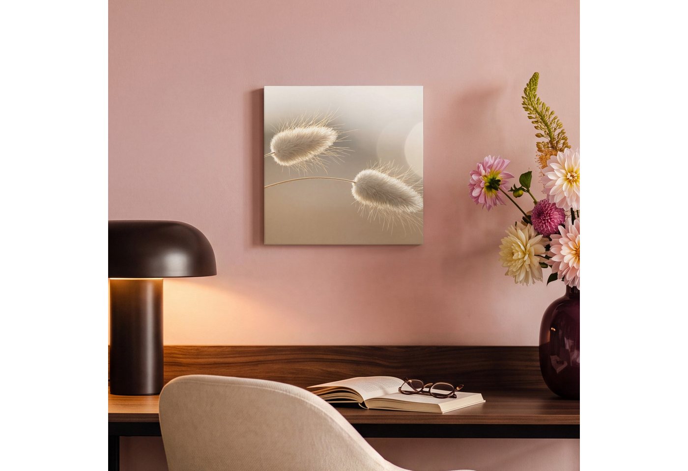 OneMillionCanvasses® Leinwandbild Dunstschwanzgras - Grannenhaare - Sonnenlicht, Fotodruck (1 St), Leinwand Canvas Wandbild, Wanddekoration 20x30 cm – Bild 4 von 5