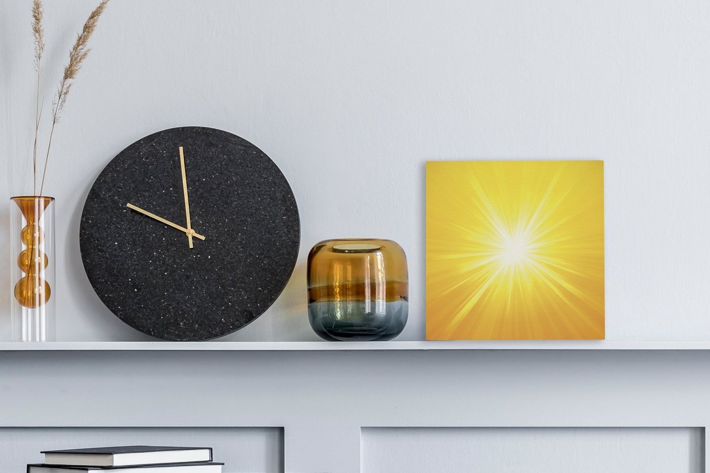 OneMillionCanvasses® Leinwandbild Eine Illustration einer hellen Sonne, Fotodruck (1 St), Wandbild, Deko Schlafzimmer Wohnzimmer Flur 20x20 cm – Bild 2 von 5