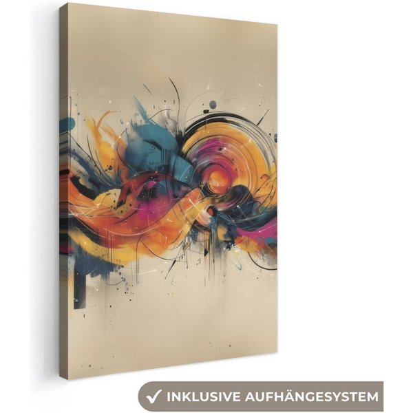OneMillionCanvasses® Leinwandbild Explosion - Farbenfroh - Formen - Abstrakt, Fotodruck (1 St), Wandbild, Deko Schlafzimmer Wohnzimmer Flur 20x20 cm