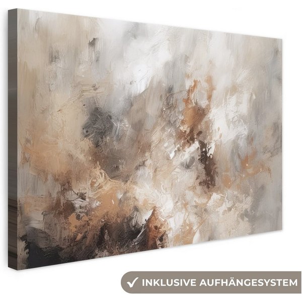 OneMillionCanvasses® Leinwandbild Farbe - Abstrakt - Beige - Kunst, Fotodruck (1 St), Leinwand Bilder Klein, Wand Dekoration Aesthetic 30x20 cm