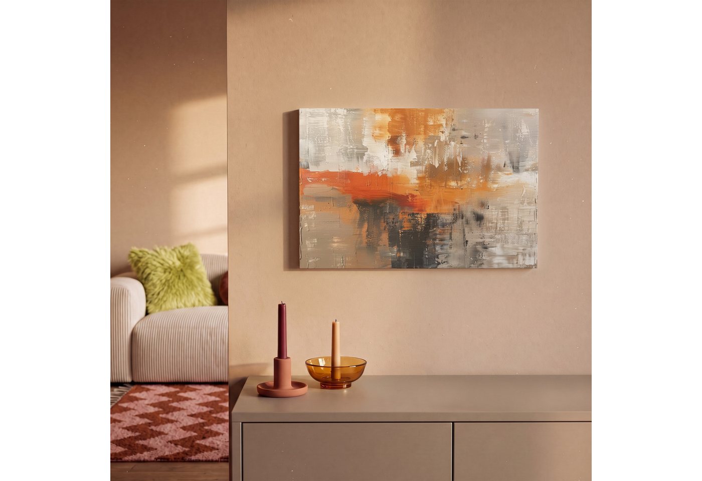 OneMillionCanvasses® Leinwandbild Farbe - Muster - Modern - Kunst, Fotodruck (1 St), Leinwand Bilder Klein, Wand Dekoration Aesthetic 30x20 cm – Bild 2 von 5
