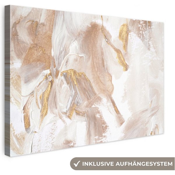 OneMillionCanvasses® Leinwandbild Farbe - Weiß - Abstrakt, Fotodruck (1 St), Leinwand Bilder Klein, Wand Dekoration Aesthetic 30x20 cm