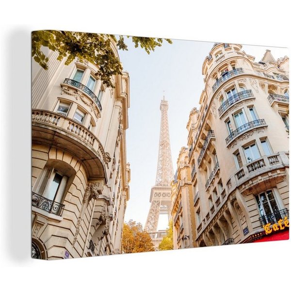 OneMillionCanvasses® Leinwandbild Frankreich - Eiffelturm - Paris, Fotodruck (1 St), Leinwand Bilder Klein, Wand Dekoration Aesthetic 30x20 cm
