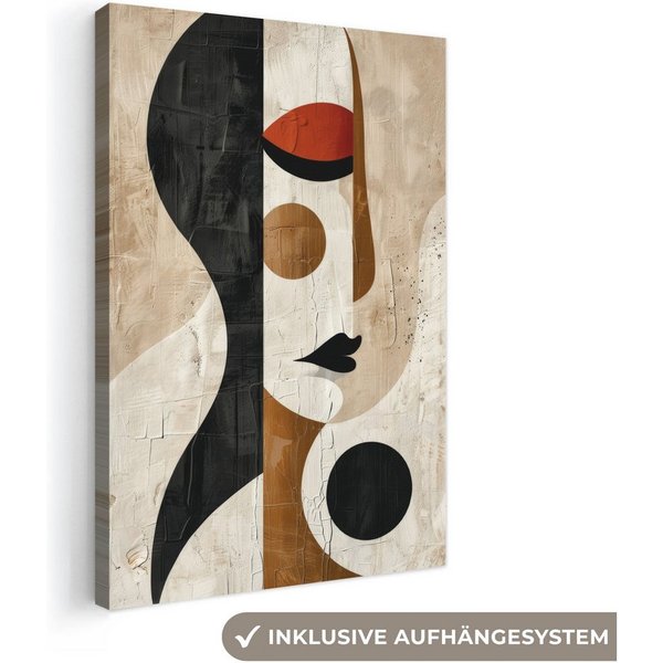 OneMillionCanvasses® Leinwandbild Gesicht - Abstrakt - Kunst - Formen, Fotodruck (1 St), Leinwand Canvas Wandbild, Wanddekoration 20x30 cm