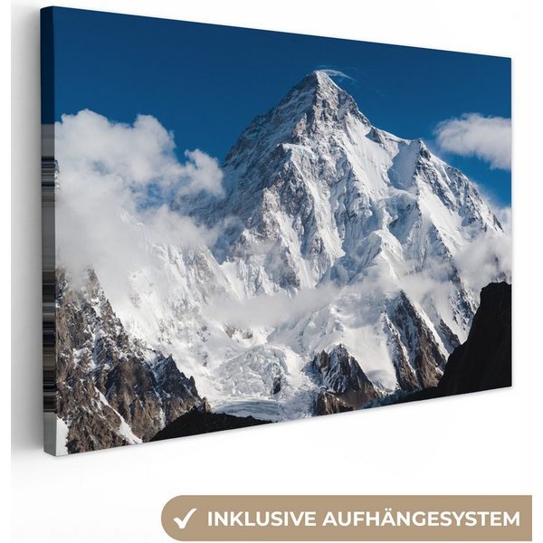 OneMillionCanvasses® Leinwandbild Gipfel des K2, Fotodruck (1 St), Leinwand Bilder Klein, Wand Dekoration Aesthetic 30x20 cm
