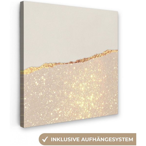 OneMillionCanvasses® Leinwandbild Gold - Rosa - Glitzer - Schick - Design, Fotodruck (1 St), Wandbild, Deko Schlafzimmer Wohnzimmer Flur 20x20 cm