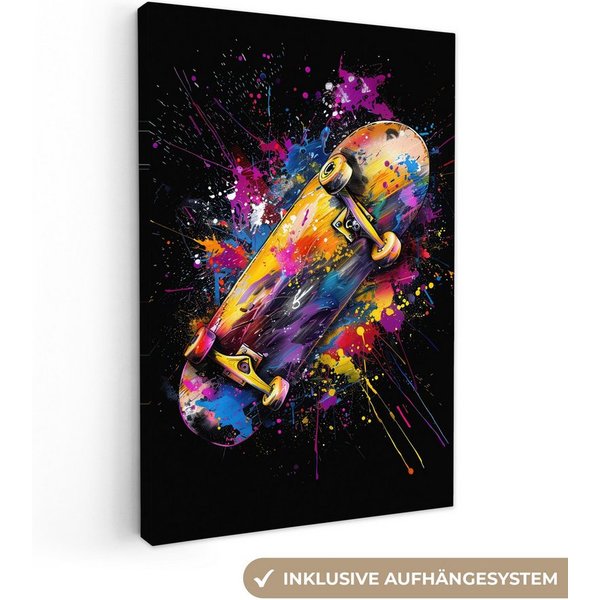 OneMillionCanvasses® Leinwandbild Graffiti - Sport - Skateboard - Skaten, Fotodruck (1 St), Leinwand Canvas Wandbild, Wanddekoration 20x30 cm