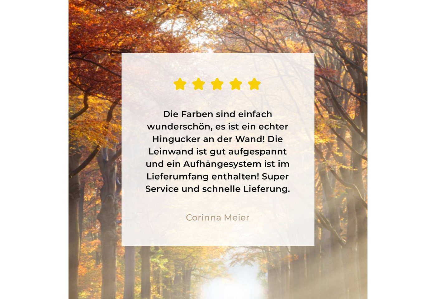 OneMillionCanvasses® Leinwandbild Herbst - Wald - Baum, Fotodruck (1 St), Leinwand Bilder Klein, Wand Dekoration Aesthetic 30x20 cm – Bild 5 von 5
