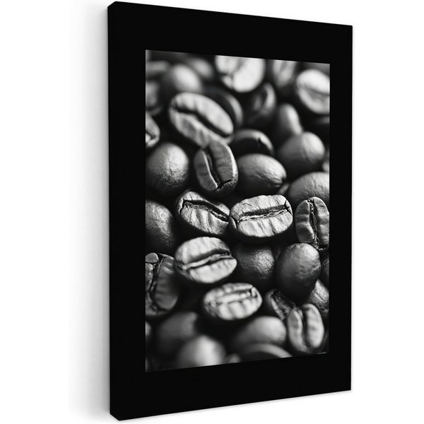 OneMillionCanvasses® Leinwandbild Kaffeebohnen - Schwarz - Vintage - Küche, Fotodruck (1 St), Wandbilder für Esszimmer, Wanddeko Bilder Küche 20x30 cm