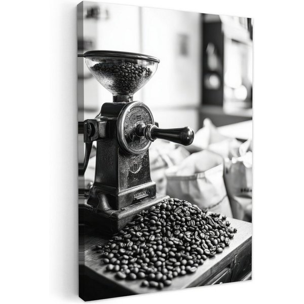 OneMillionCanvasses® Leinwandbild Kaffeemühle - Gemahlen - Vintage - Küche, Fotodruck (1 St), Wandbilder für Esszimmer, Wanddeko Bilder Küche 20x30 cm