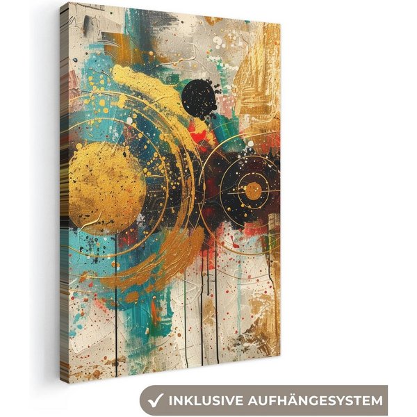 OneMillionCanvasses® Leinwandbild Kunst - Abstrakt - Ästhetisch - Gold, Fotodruck (1 St), Leinwand Canvas Wandbild, Wanddekoration 20x30 cm
