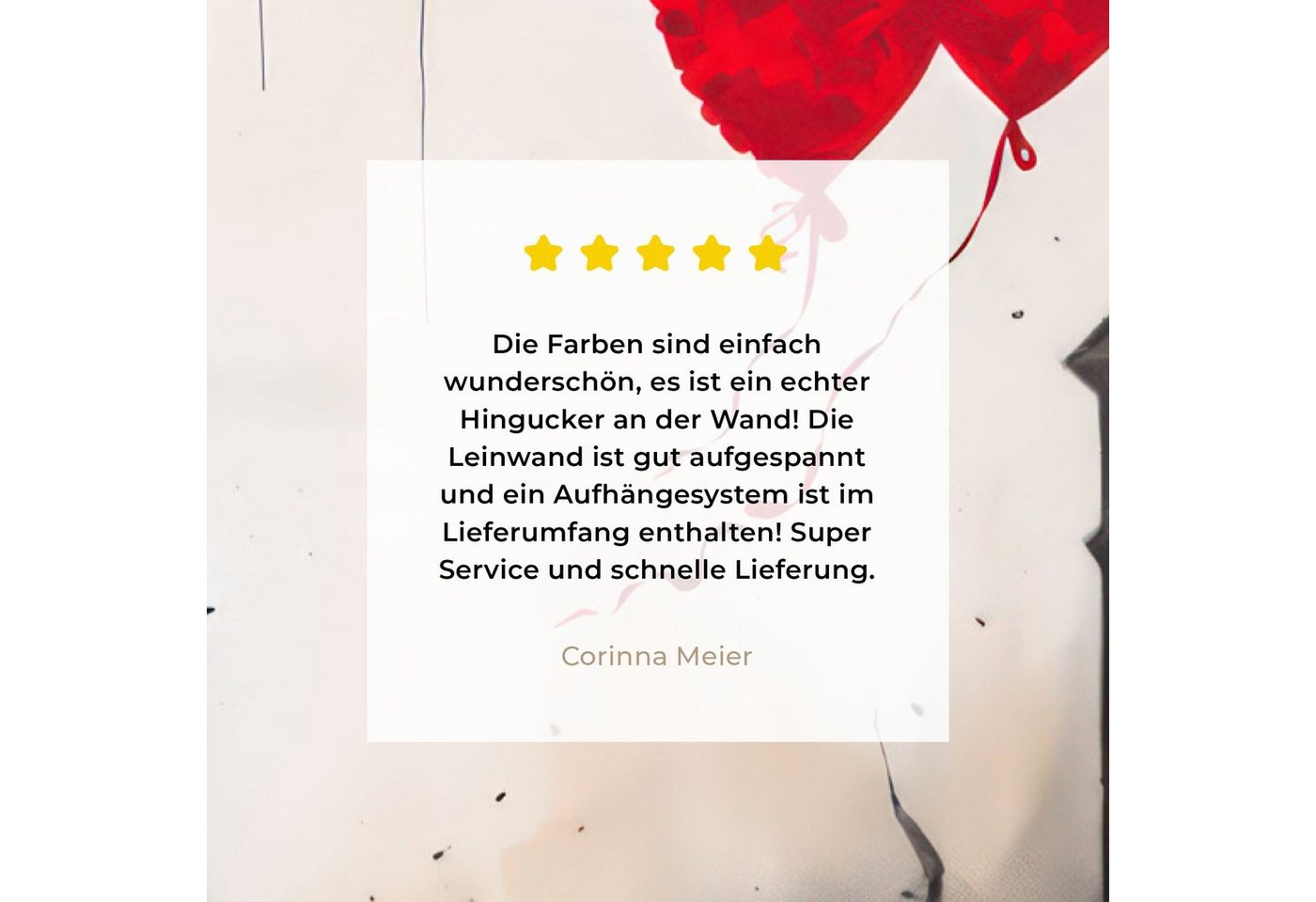 OneMillionCanvasses® Leinwandbild Kunst - Mädchen - Luftballons - Herz - Grau, Fotodruck (1 St), Wandbild, Deko Schlafzimmer Wohnzimmer Flur 20x20 cm – Bild 5 von 5