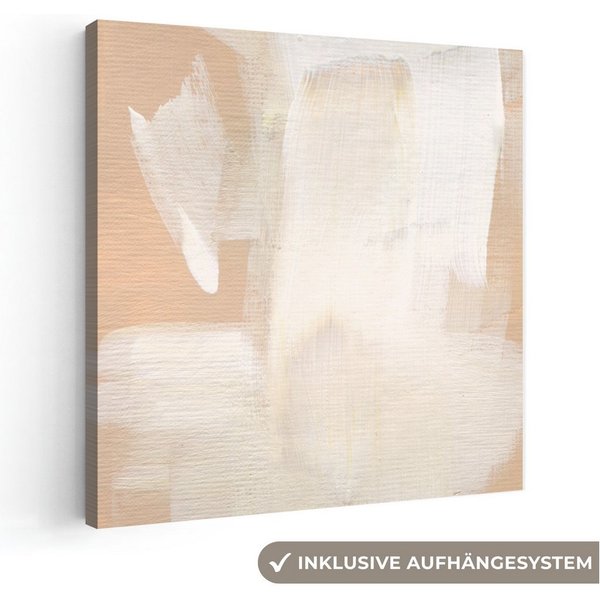 OneMillionCanvasses® Leinwandbild Kunst - Weiß - Beige - Modern, Fotodruck (1 St), Leinwand Canvas Wandbild, Wanddekoration 20x30 cm