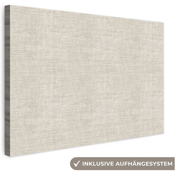 OneMillionCanvasses® Leinwandbild Leinen - Textur - Beige, Fotodruck (1 St), Leinwand Bilder Klein, Wand Dekoration Aesthetic 30x20 cm