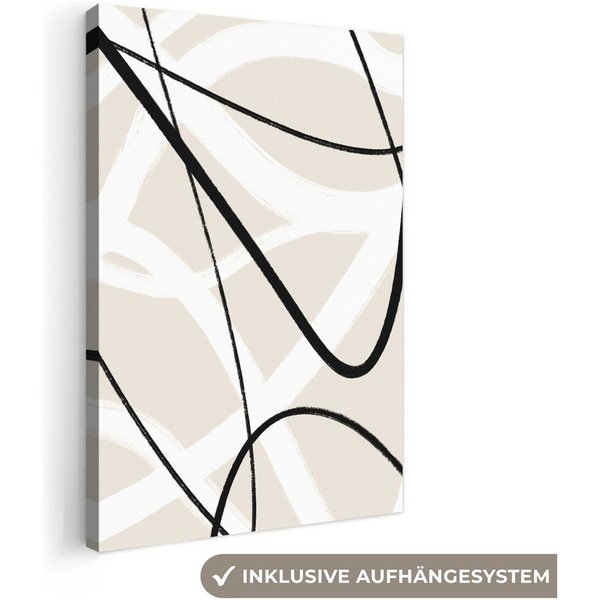 OneMillionCanvasses® Leinwandbild Linie - Abstrakt - Minimalismus - Pastell, Fotodruck (1 St), Boho Style Deko Wand, Bohemian Wanddeko Bilder, 20x30 cm