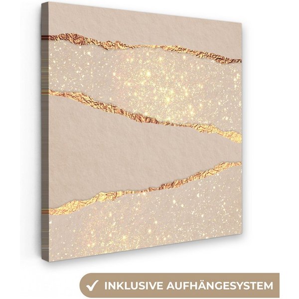 OneMillionCanvasses® Leinwandbild Luxus - Gold - Glitzer - Design - Abstrakt, Fotodruck (1 St), Wandbild, Deko Schlafzimmer Wohnzimmer Flur 20x20 cm