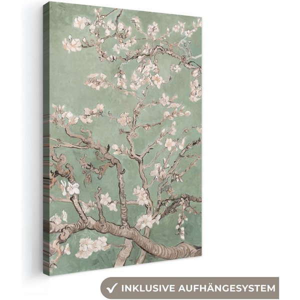 OneMillionCanvasses® Leinwandbild Mandelblüte - Kunst - Van Gogh - Grün, Fotodruck (1 St), Leinwand Canvas Wandbild, Wanddekoration 20x30 cm
