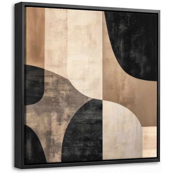 OneMillionCanvasses® Leinwandbild mit Rahmen - Abstrakt - Flugzeuge - Schwarz - Rund, Fotodruck (1 St), Leinwand Bilder Klein, Wand Dekoration Aesthetic 20x20cm