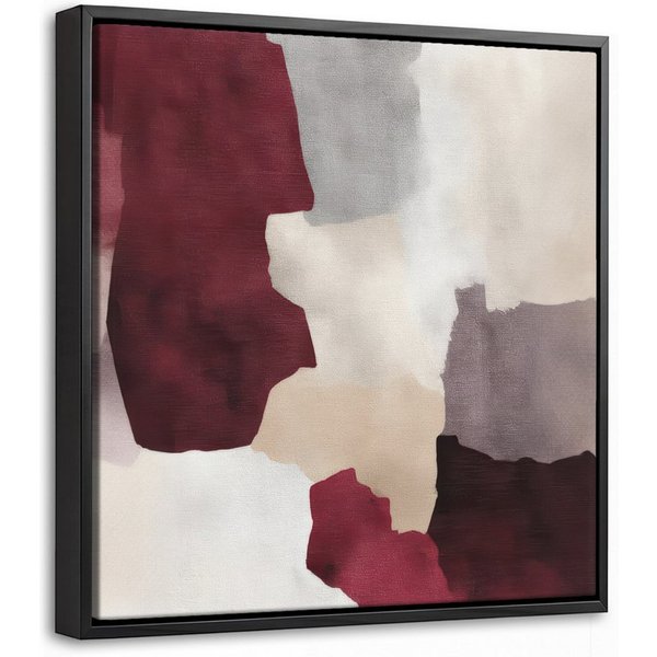 OneMillionCanvasses® Leinwandbild mit Rahmen - Abstrakt - Farbkästen - Rot, Fotodruck (1 St), Leinwand Bilder Klein, Wand Dekoration Aesthetic 20x20cm