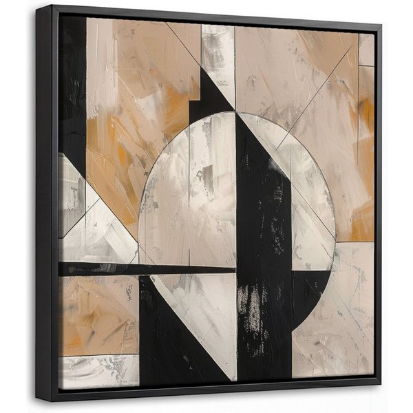 OneMillionCanvasses® Leinwandbild mit Rahmen - Abstrakt - Modern - Geometrisch - Pastell, Fotodruck (1 St), Leinwand Bilder Klein, Wand Dekoration Aesthetic 20x