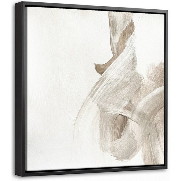 OneMillionCanvasses® Leinwandbild mit Rahmen - Abstrakt - Moderne Kunst - Beige, Fotodruck (1 St), Leinwand Bilder Klein, Wand Dekoration Aesthetic 20x20cm