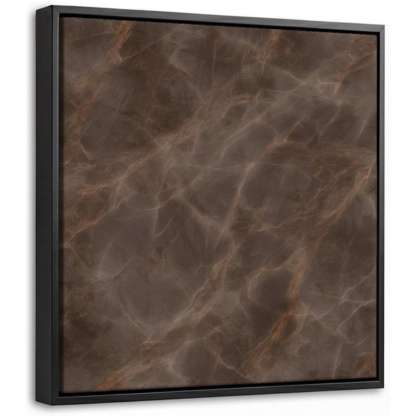 OneMillionCanvasses® Leinwandbild mit Rahmen - Brauner Marmor - Organisch - Naturstein, Fotodruck (1 St), Leinwand Bilder Klein, Wand Dekoration Aesthetic 20x20