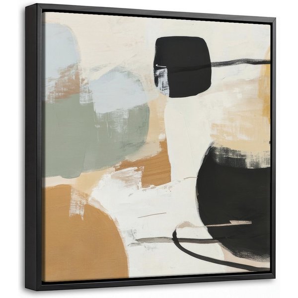 OneMillionCanvasses® Leinwandbild mit Rahmen - Farbe - Abstrakt - Farben, Fotodruck (1 St), Leinwand Bilder Klein, Wand Dekoration Aesthetic 20x20cm