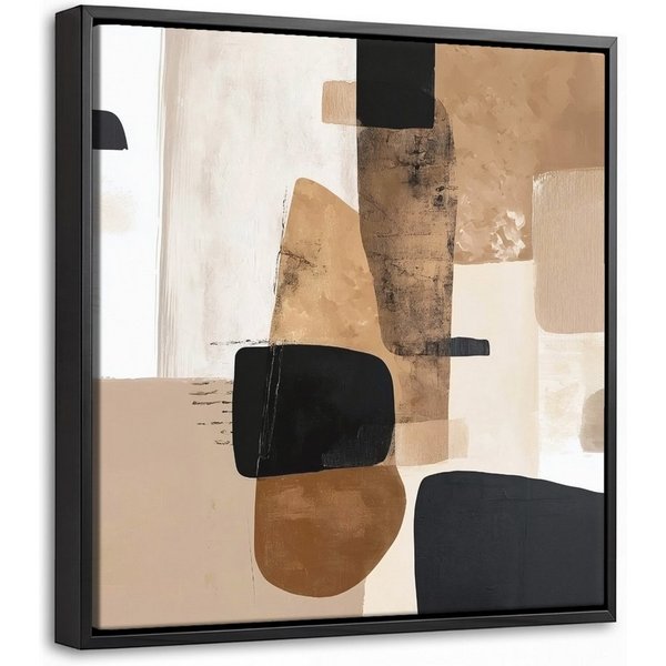 OneMillionCanvasses® Leinwandbild mit Rahmen - Flugzeuge - Abstrakt - Schwarz - Streifen, Fotodruck (1 St), Leinwand Bilder Klein, Wand Dekoration Aesthetic 20x